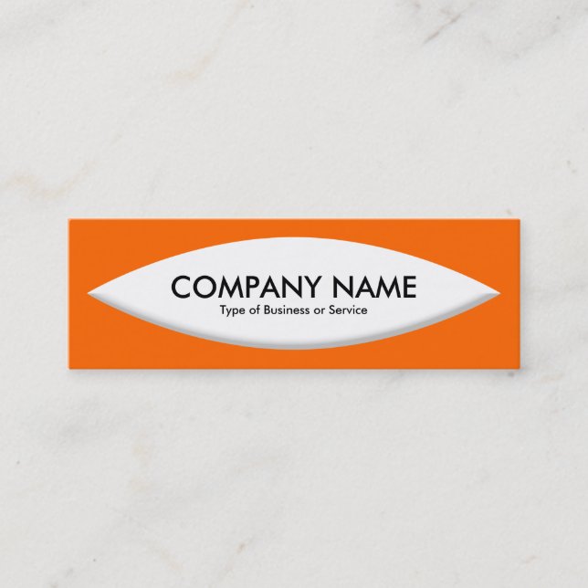 Bootform - Weiß auf Orange Mini Visitenkarte (Vorderseite)