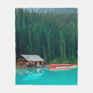 Boothaus am Lake Louise im Banff National Park, Fleecedecke