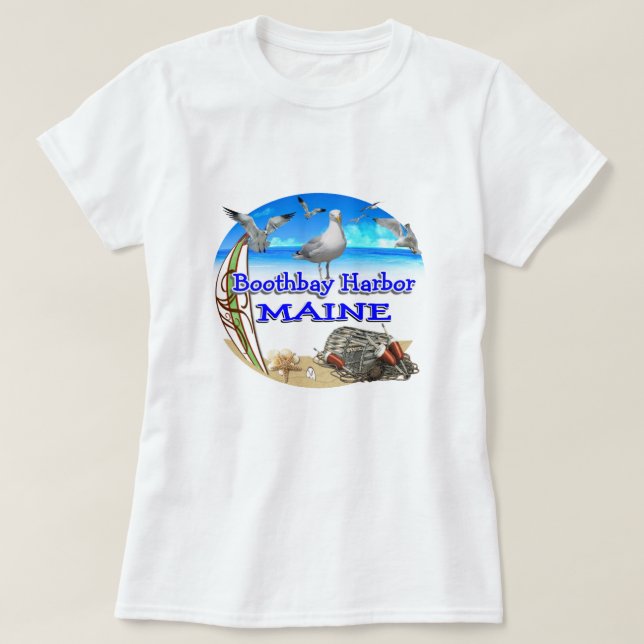 Boothbay Hafen T-Shirt (Design vorne)