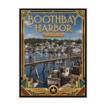 Boothbay Harbor Maine Vintage Art Deco Golden Age