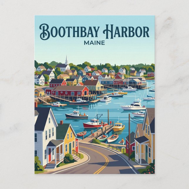 Boothbay Harbor USA Postkarte (Vorderseite)
