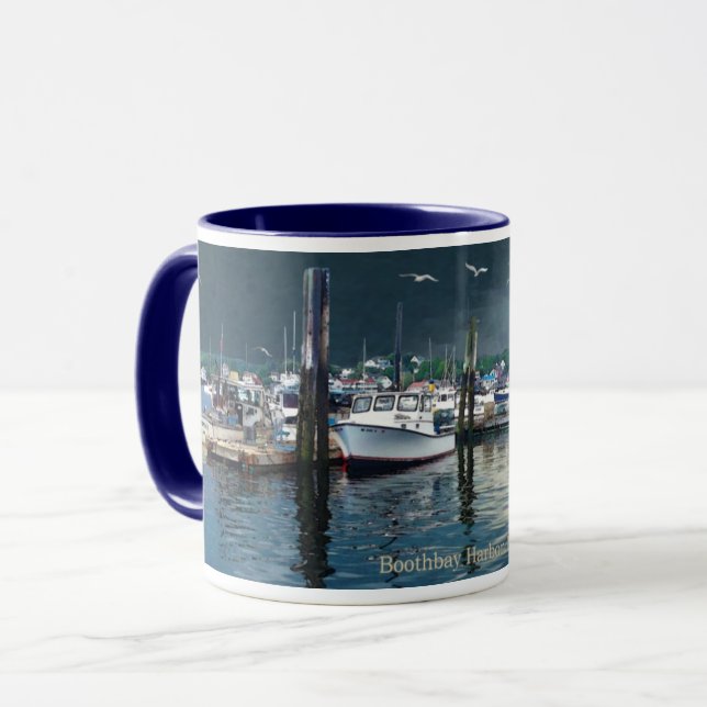 Boothbay Harbour Maine Tasse (Vorderseite Links)