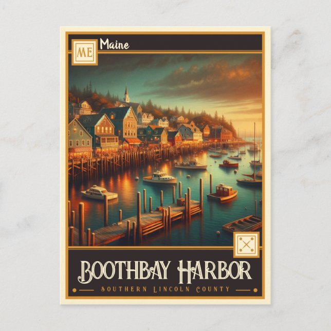Boothbay Harbour, Maine | VINTAG Postkarte (Vorderseite)