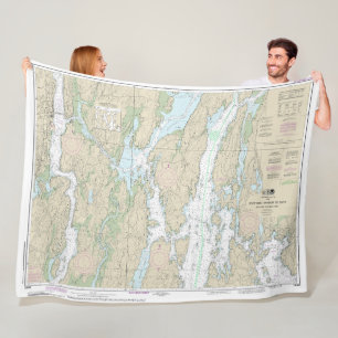 Boothbay Harbour to Bath Nautical Chart 13296 Fleecedecke