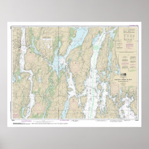 Boothbay Harbour to Bath Nautical Chart 13296 Poster