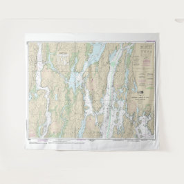 Boothbay Harbour to Bath Nautical Chart 13296 Wandteppich