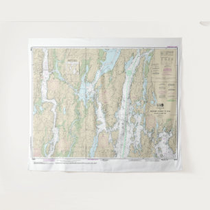 Boothbay Harbour to Bath Nautical Chart 13296 Wandteppich