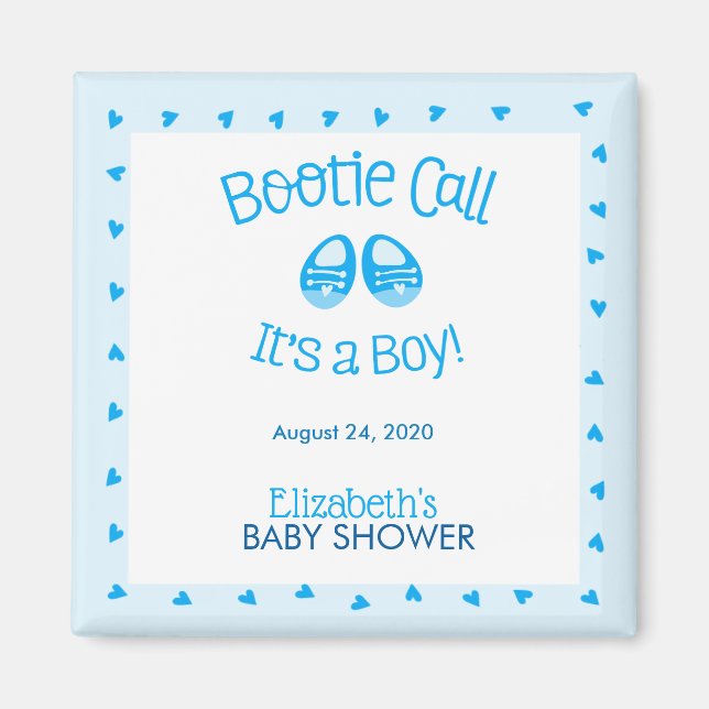 Bootie Call Blue Baby Boy Shower Magnet (Vorne)