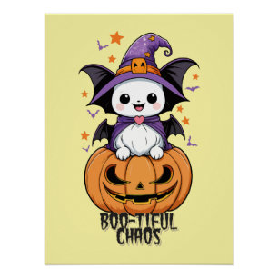 Bootiful Chaos   Fledermäuse, Hasen und Kürbiskins Poster