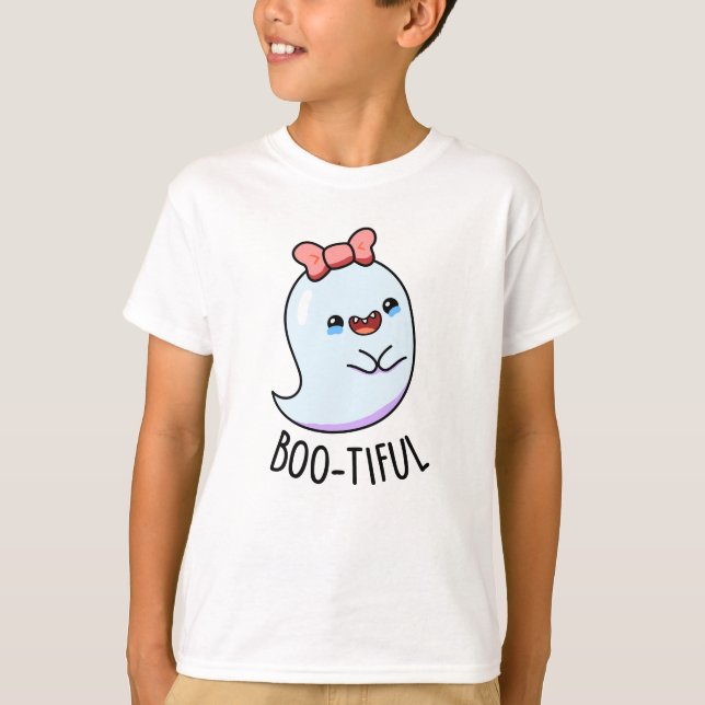 Bootiful Funny Girly Halloween Ghost Pub T-Shirt (Vorderseite)