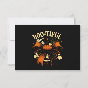 Bootiful Funny Halloween Coquette Bow Pumpkin Dankeskarte