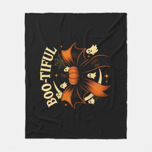 Bootiful Funny Halloween Coquette Bow Pumpkin Fleecedecke
