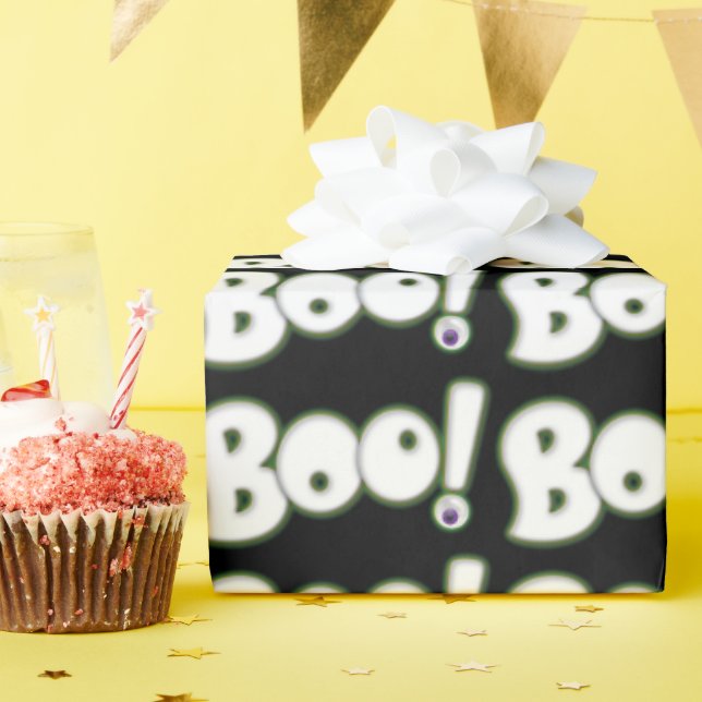 Bootiful Ghost Cartoon Briefe Boo Halloween Auge Geschenkpapier (Geburtstagsparty)