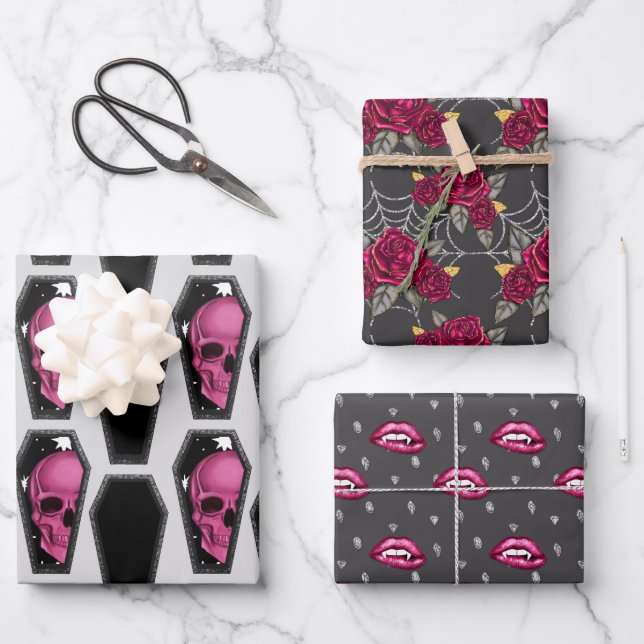 Bootiful Gothic Geschenkpapier Set (Vorderseite)