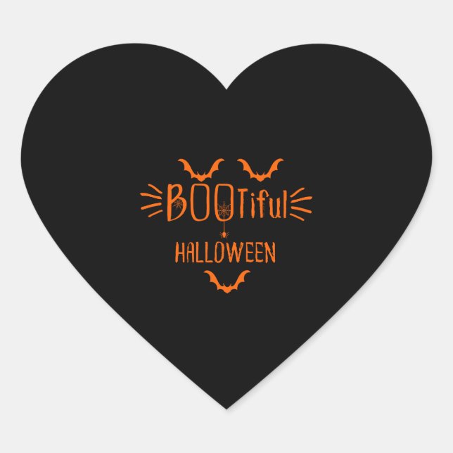 BOOTIFUL HALLOWEEN Herz-Aufkleber (Vorderseite)