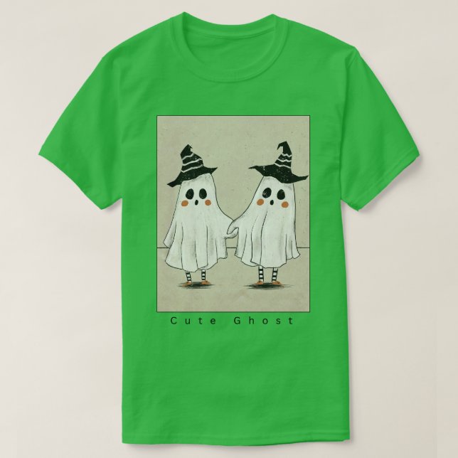 Bootiful Haunts Halloween Niedlich Ghost T-Shirt (Design vorne)