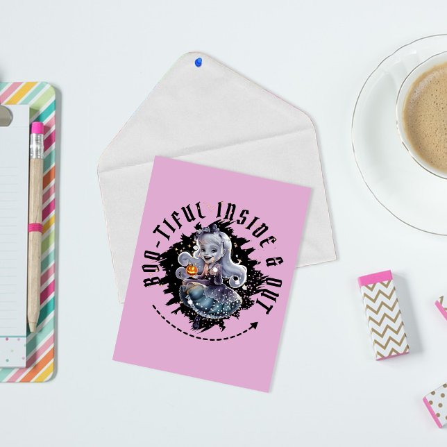 "Bootiful Inside & Out" Halloween Ghost Niedliches Postkarte (Von Creator hochgeladen)
