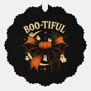 Bootiful Lustiger Halloween Coquette Bogen Kürbis Ornament Karte