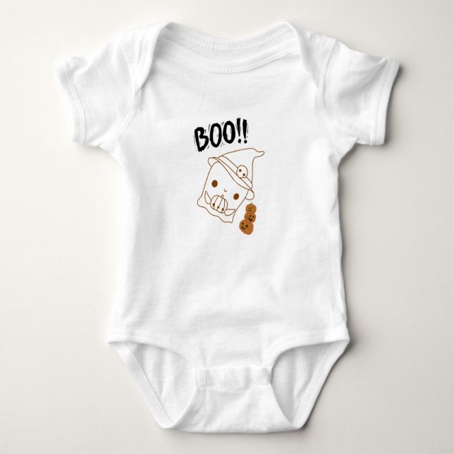 Bootiful Pumpkin Baby Bodysuit - Niedlich Ghost &  Baby Strampler (Vorderseite)