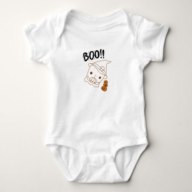Bootiful Pumpkin Baby Bodysuit - Niedlich Ghost &  Strampler (Vorderseite)