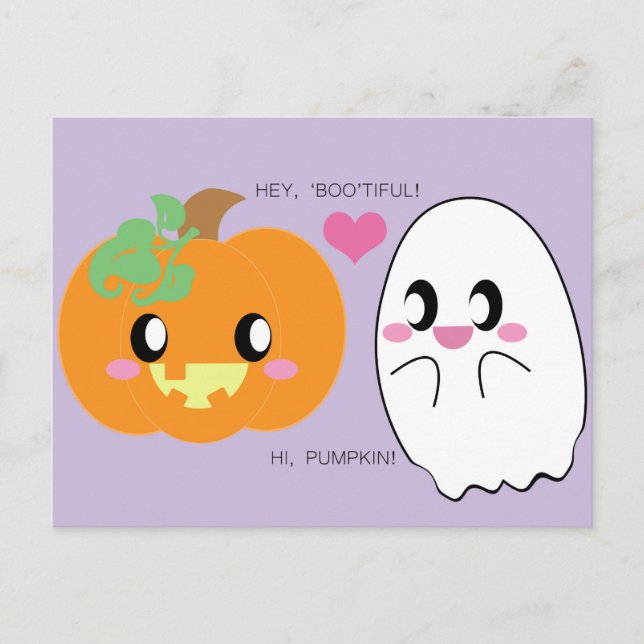 BOOtiful Pumpkin Liebe Postcard Postkarte (Vorderseite)