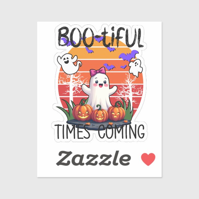Bootiful Times Coming, Niedliche Kawaii Ghosts Aufkleber (Blatt)
