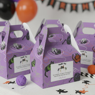 Bootigezähmtes Schwarzes Katzen und GarnHalloween Geschenkschachtel