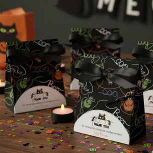 Bootigezähmtes Schwarzes Katzen und GarnHalloween Geschenkschachtel