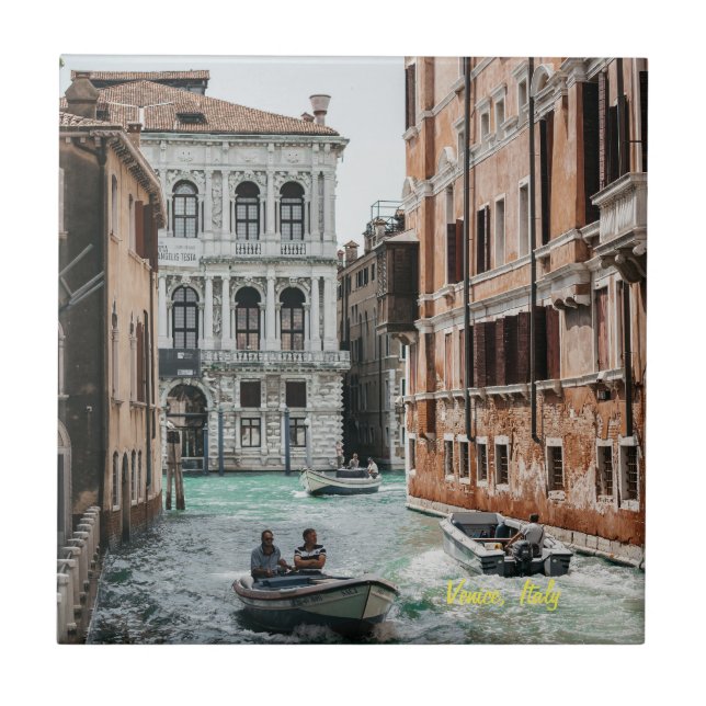 Bootkanal Venedig Fliese (Vorderseite)