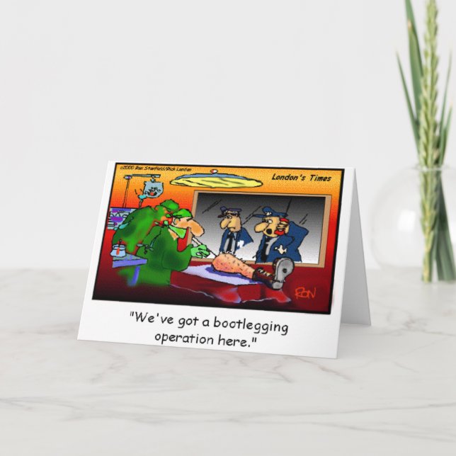 Bootleg Operation Funny Cartoon T-Shirts & Geschen Karte (Vorderseite)