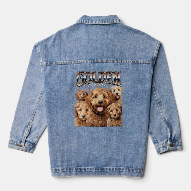 Bootleg Style Rap T-Shirt Goldendoodle Dog Design  Jeansjacke (Rückseite)