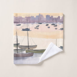 Bootmarina | Aquarell-Ozeanbucht Waschlappen