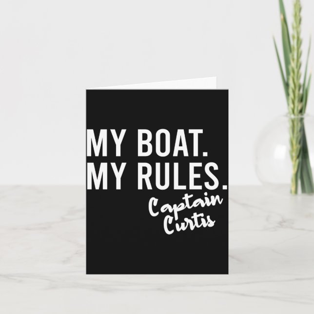 Bootregeln Kapitän Curtis Bootsname Leistung Karte (Vorderseite)