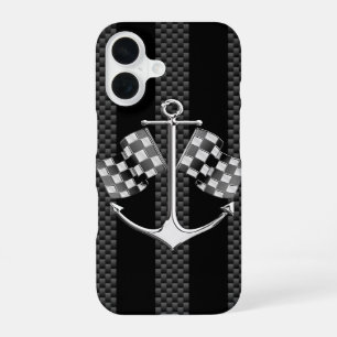 Bootrennen Nautical im Carbon-Stil iPhone 16 Hülle