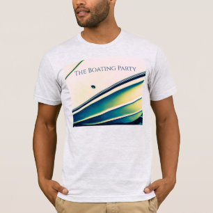 Boots-Abstrakt im blauen T-Shirt