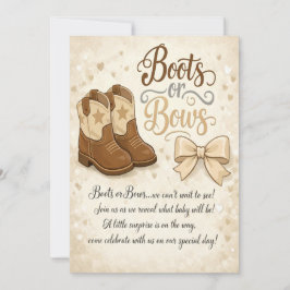 Boots and Bows Gender Reveal Invitation Einladung