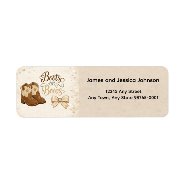 Boots and Bows Return Address Label (Vorne)