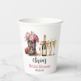 Boots and Bubbles Brautparty Letzte Runde Pappbecher