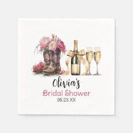 Boots and Bubbles Brautparty Letzte Runde Serviette