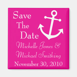 Boots-Anker-Save the Date Magneten (magentarot) Magnet