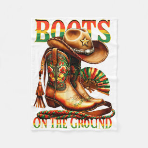 Boots auf dem Boden Boot Juneteenth Black Cowgirl Fleecedecke