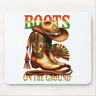 Boots auf dem Boden Boot Juneteenth Black Cowgirl Mousepad