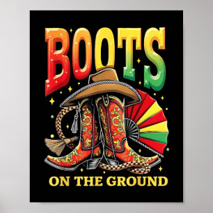 Boots auf dem Boden Junetenth Cowgirl Country Wes Poster