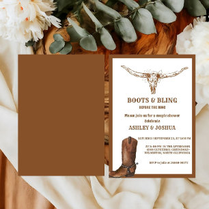 Boots & Bling Boho Western Cowboy Brautparty Einladung
