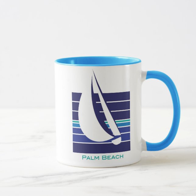 Boots-Blues Square_Palm Strand-Tasse Tasse (Rechts)