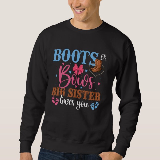 Boots Bow Big Sister Lieben Sie Geschlecht offenba Sweatshirt (Vorderseite)