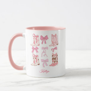 Boots & Bows Cowgirl Personalisiert Coffee Tasse