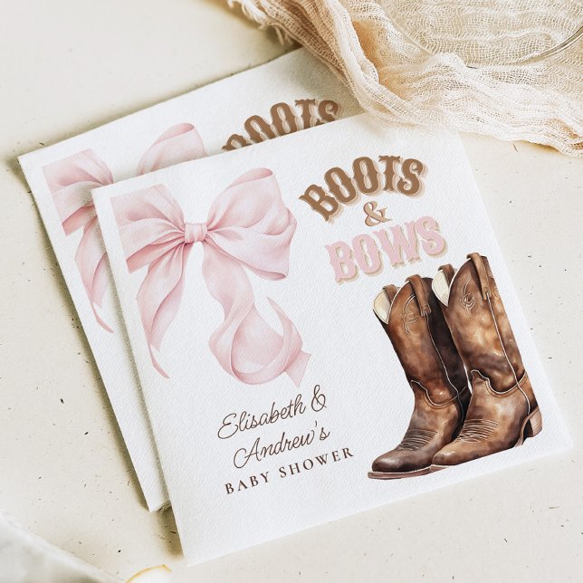 Boots & Bows TWINS Baby Shower  Serviette (Von Creator hochgeladen)