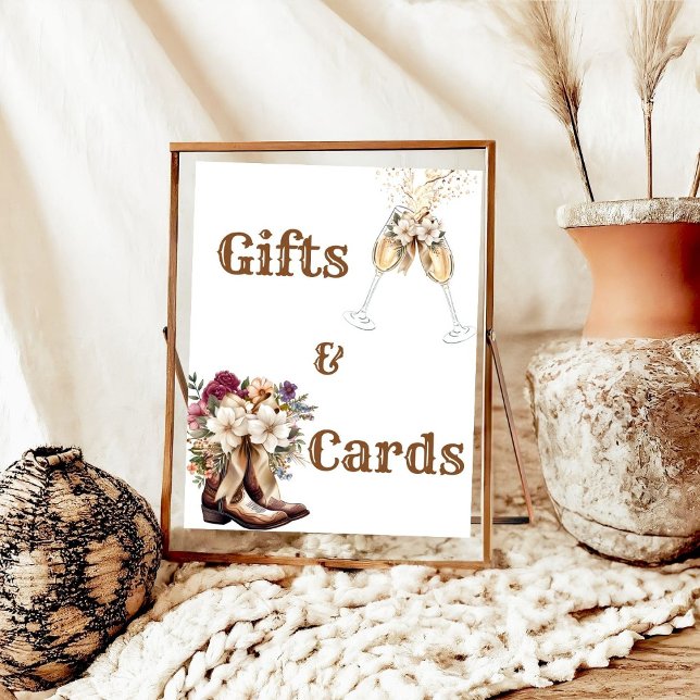 Boots & Bubbly Boho Western Brautparty Willkommen Poster (Von Creator hochgeladen)