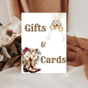 Boots & Bubbly Boho Western Brautparty Willkommen Sockelschild